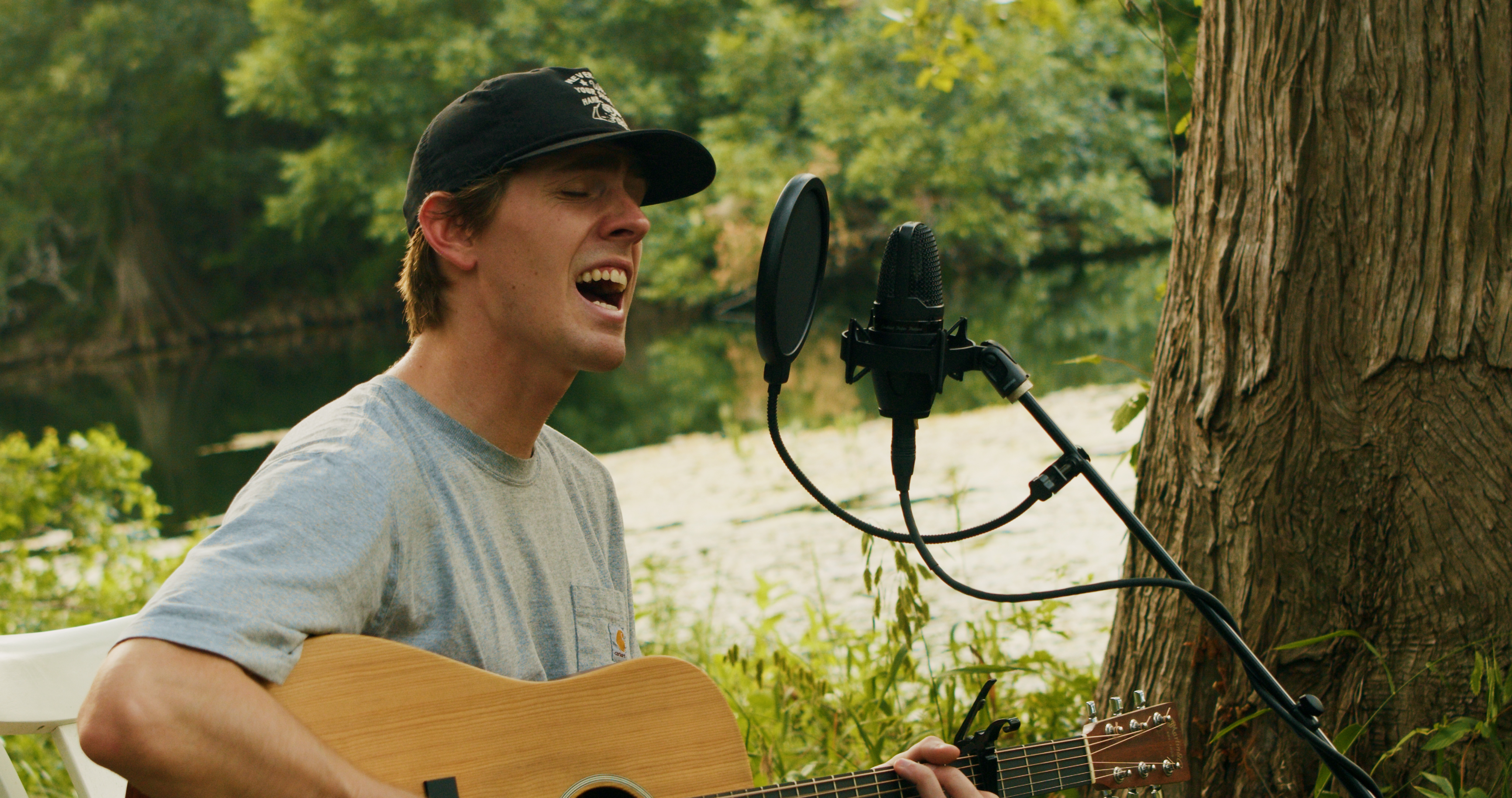Dylan Gossett performing Coal outdoors